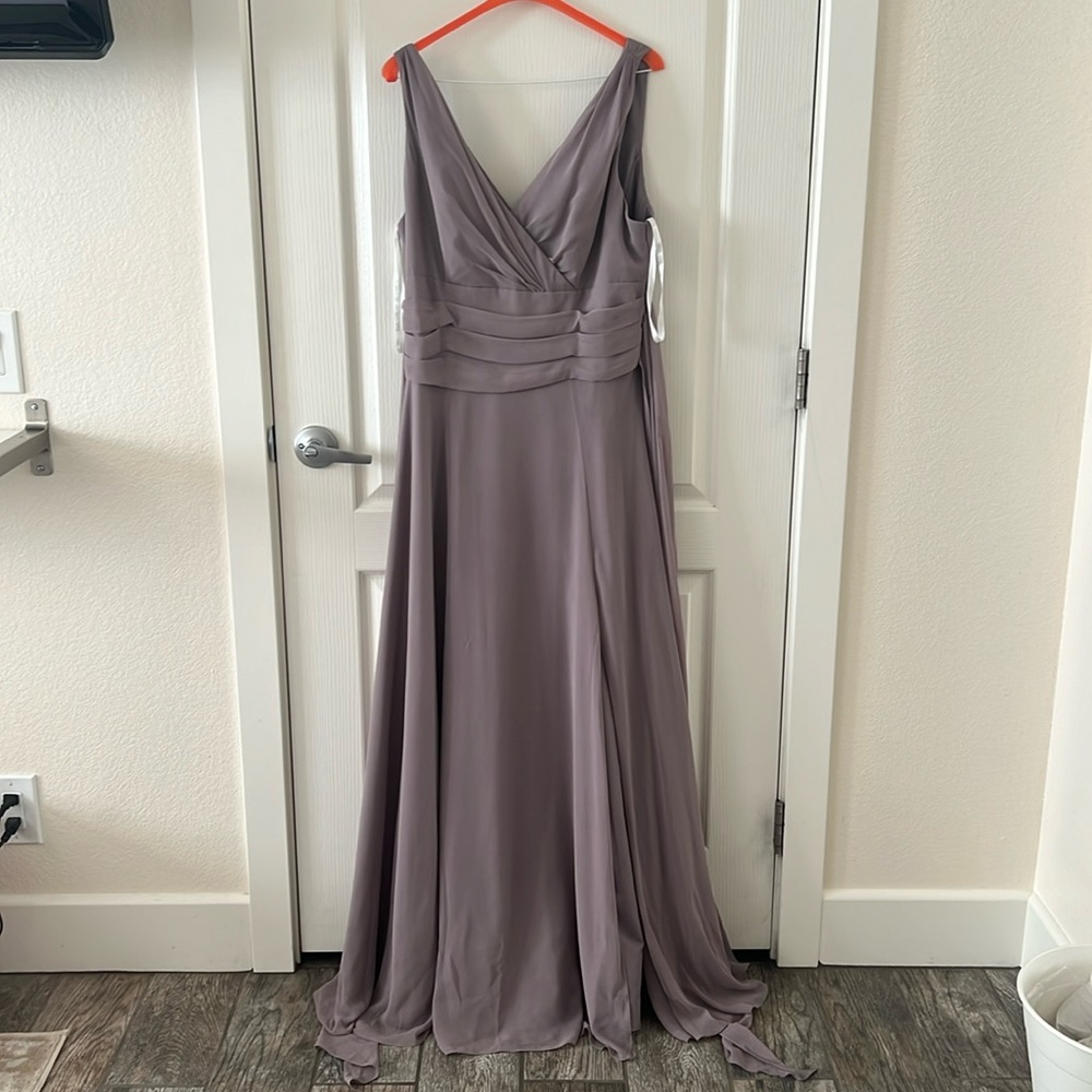 DAVIDS BRIDAL Purple Mauve Long Dress (Size 12)